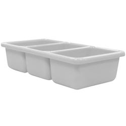 Shirley K's Storage Tray, 3 Compartment, 10-1/2 x 5-1/2 x 2-1/2 Inches, White