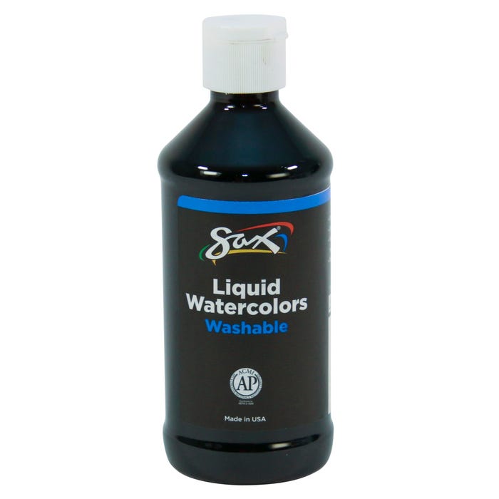 Sax Liquid Washable Watercolor Paint, 8 Ounces, Black