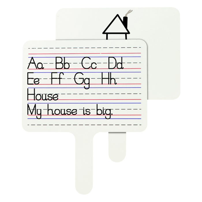 C-Line Two-Sided Dry Erase Answer Paddle, Lined/Blank