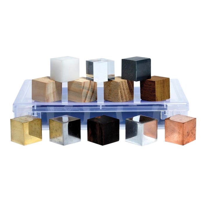 United Scientific Density Cubes with Storage Box, Set of 12