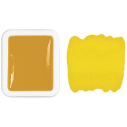 Prang Non-Toxic Semi-Moist Watercolor Paint Refill, Plastic Half Pan, Yellow, 12 Pans