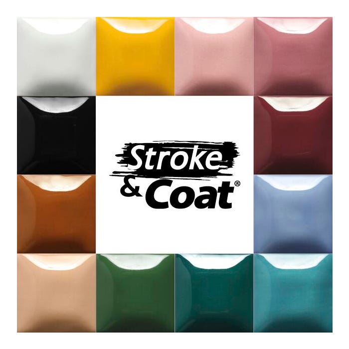 Mayco Stroke & Coat Wonderglaze Glaze Set B, Pint, Assorted Colors, Set of 12