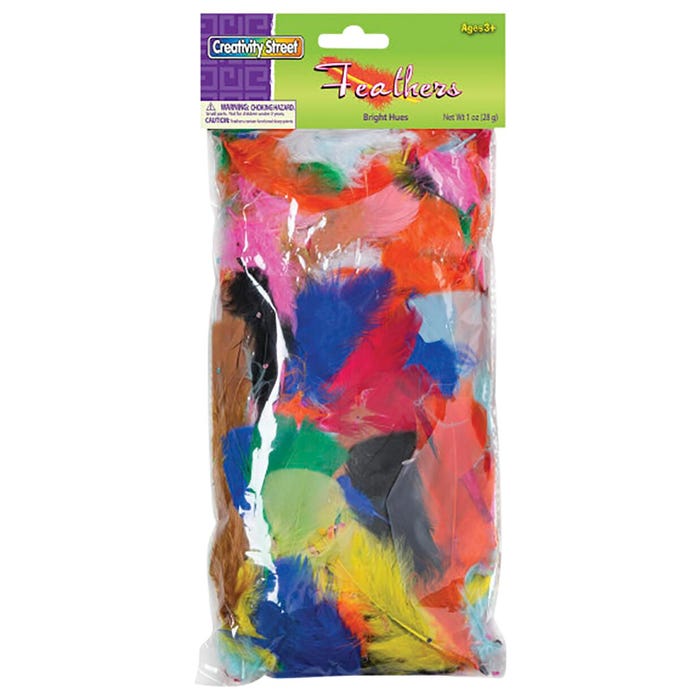 Creativity Street Plumage Feathers, 2-5 Inches, Bright Colors, 1 oz Bag