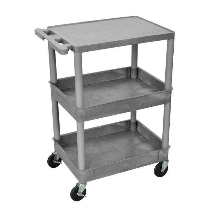 Luxor Flat Top and Tub Middle / Bottom Shelves, 24 x 18 X 36-1/2 Inches, Gray