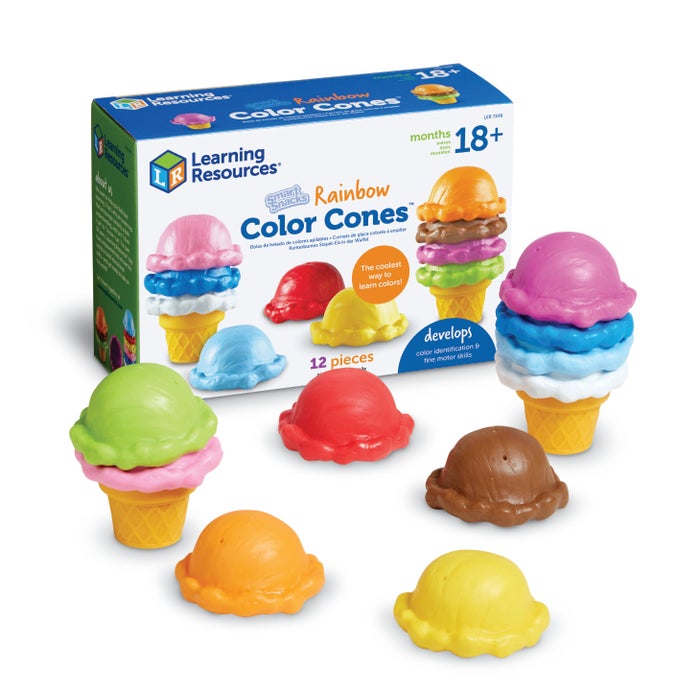 Learning Resources Smart Snacks Rainbow Color Cones, Set of 12