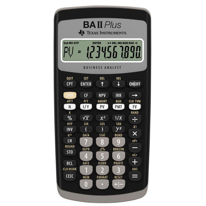 Texas Instruments BA II PLUS Financial Calculator
