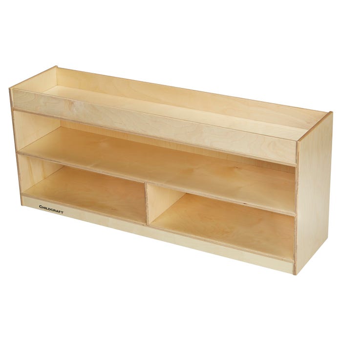 Childcraft Narrow Storage Unit with Well Top, 3 Compartments, 47-3/4 x 12 x 20 Inches