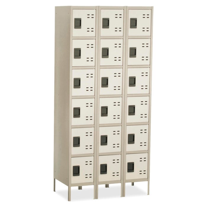 Safco Six-Tier Locker, Three-Wide with Legs, Tan