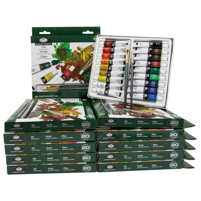 Royal Brush Essentials Oil Paint Classroom Assortment, Pack of 12