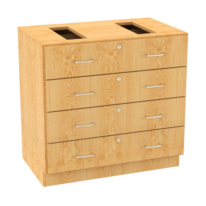 Diversified Spaces Base Cabinet Without Top, 36 x 22 x 35 Inches, Solid Hardwood with Oak Veneer, Chemical Resistant UV