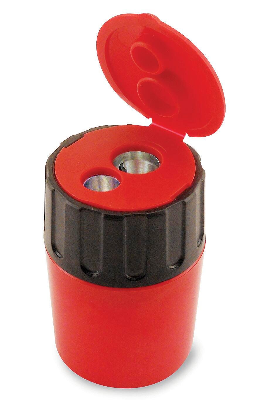 The Pencil Grip Inc Eisen 2-Hole Steel Pencil Sharpener with Cover, Assorted Colors 1442988