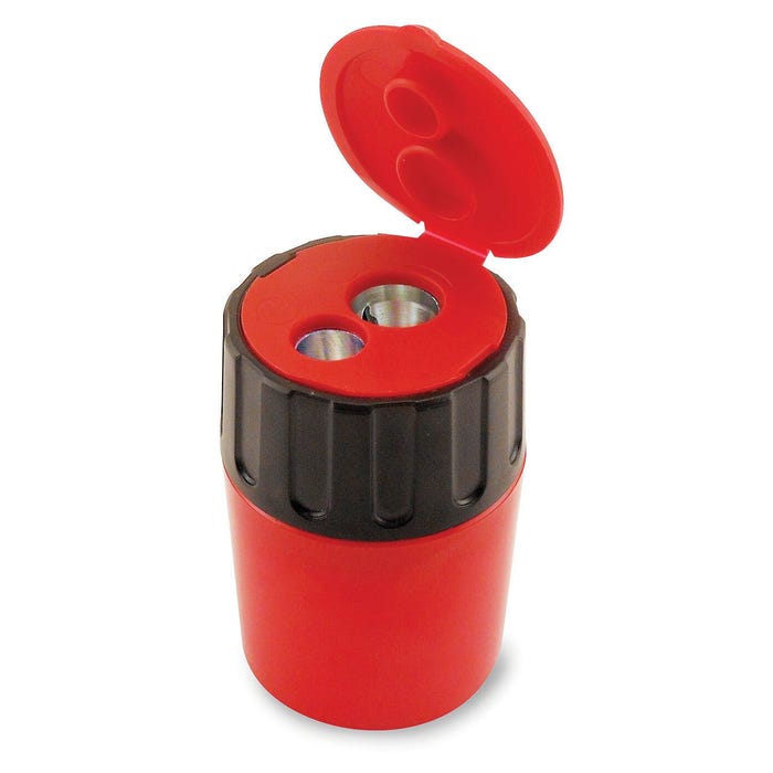 The Pencil Grip Inc Eisen 2-Hole Steel Pencil Sharpener with Cover, Assorted Colors