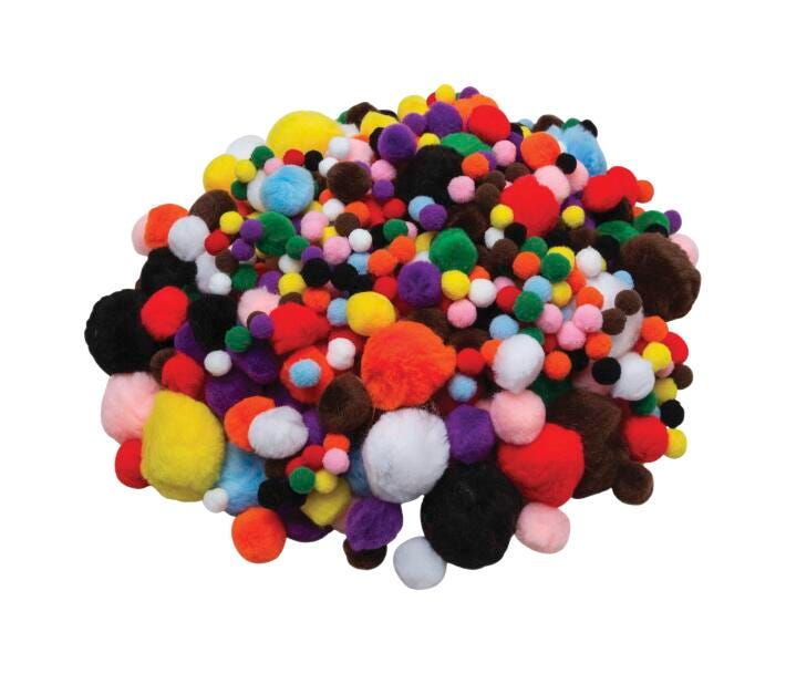 Creativity Street Acrylic Non-Toxic Pom Pon Classroom Pack, Assorted Size, Assorted Color, Pack of 300 085928