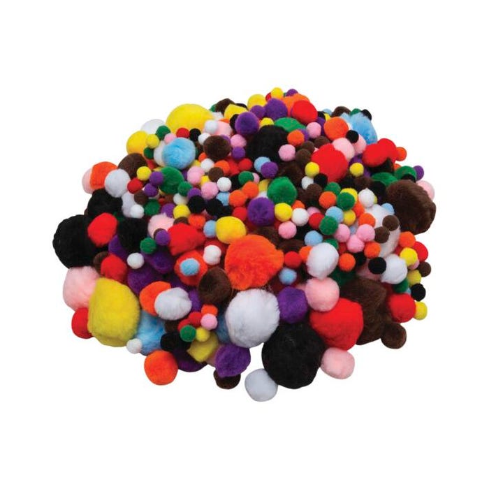 Creativity Street Acrylic Non-Toxic Pom Pon Classroom Pack, Assorted Size, Assorted Color, Pack of 300