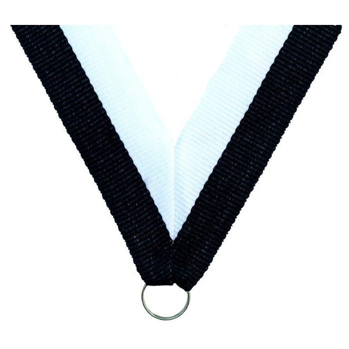 Neck Ribbon, 7/8 x 30 Inches, Black/White