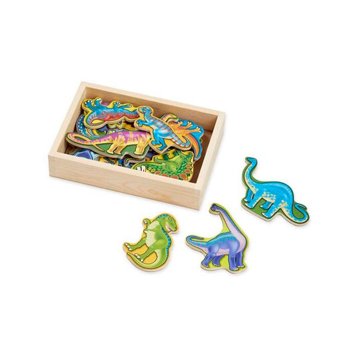 Melissa & Doug Wooden Dinosaur Magnets, 20 Pieces with Storage Box
