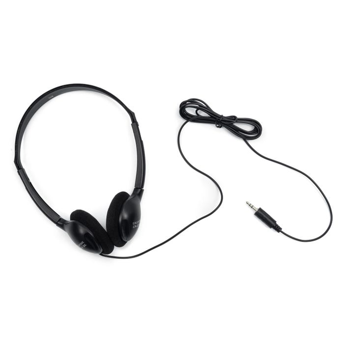 Califone CA-2 Lightweight Headphones, 3.5mm Plug, Black