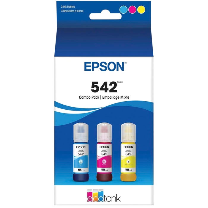 Epson T542 EcoTank Ink Refill Bottle Combo Pack, Set of 3