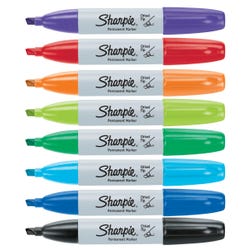 Sharpie Permanent Markers, Chisel Tip, Assorted Colors, Set of 8 402353