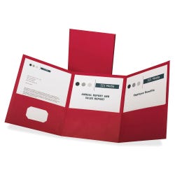 Oxford Tri-Fold 3-Pocket Folder, Red, Pack of 20