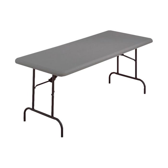 Iceberg IndestrucTable Folding Table, Charcoal, 72 x 30 x 29 Inches