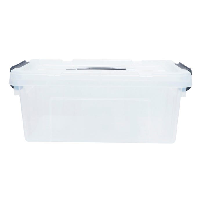 SpaceExpert X Small Storage Bin with Lid, 15 Quarts, Clear