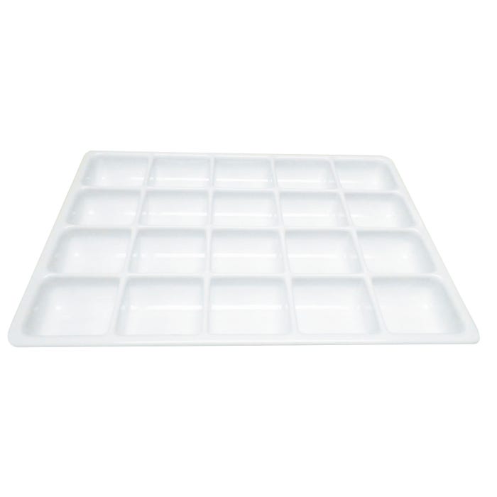Shirley K's Storage Tray, 20 Compartments, 17-1/2 x 12-1/4 x 1-1/2 Inches, White