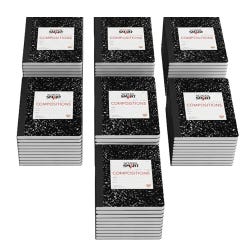 School Smart Hard Cover Ruled Composition Book, 60 Sheets, 9-3/4 x 7-1/2 Inches, Pack of 72