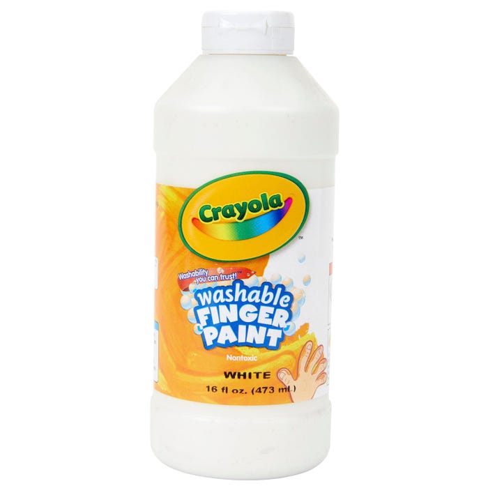 Crayola Washable Finger Paint, 1 Pint Bottle, White