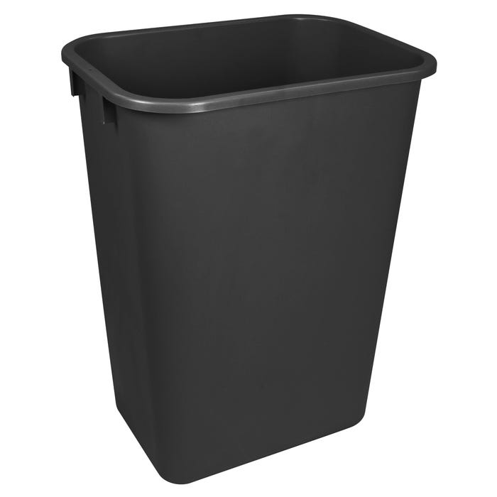 School Smart Indoor Waste Basket, 40 Quart, Black