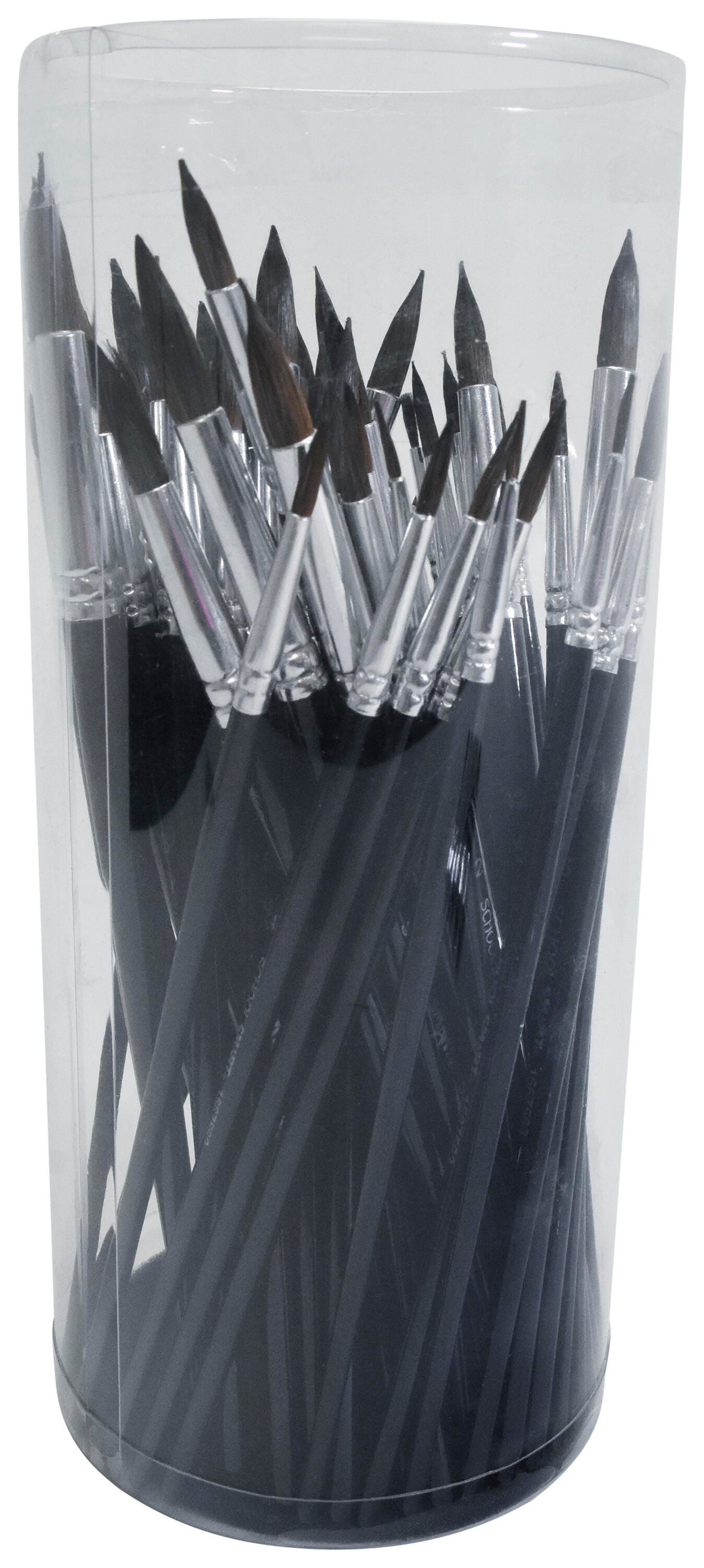 Image for School Smart Synthetic Watercolor Paint Brushes, Assorted Sizes, Set of 72 from School Specialty