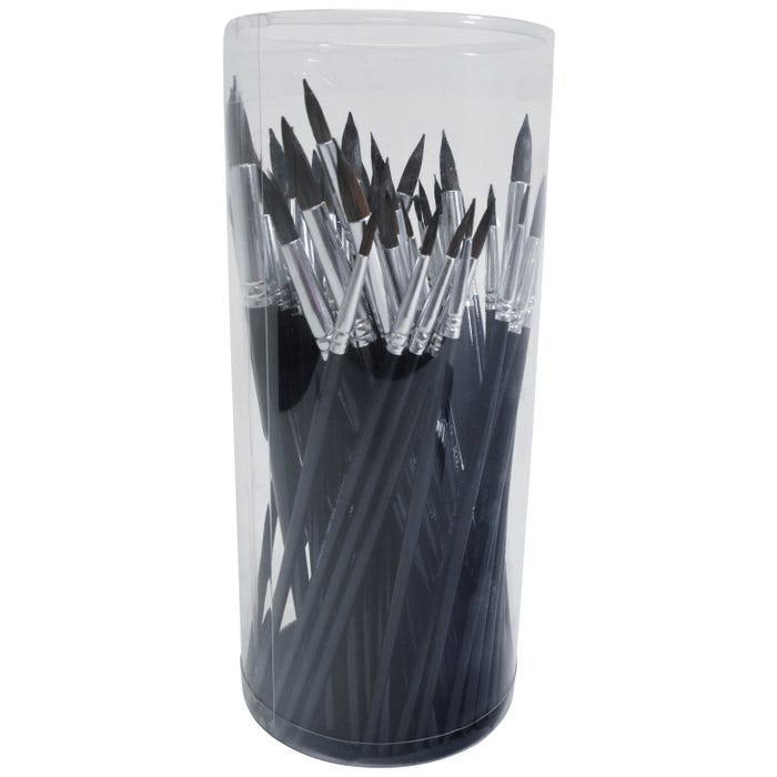 School Smart Synthetic Watercolor Paint Brushes, Assorted Sizes, Set of 72