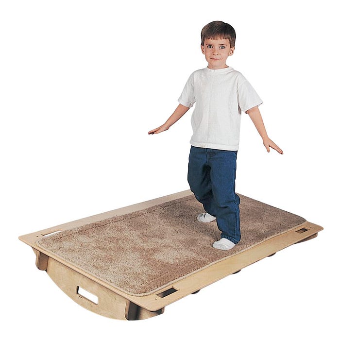 Southpaw Enterprises Large Rocker Board with Carpet Top, 56 x 28 Inches, Birch Plywood