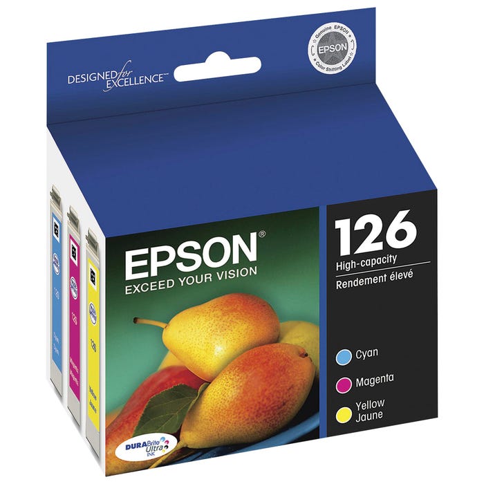 Epson DURABrite Ultra Ink Cartridge, T126520S, Tri-Color, Pack of 3