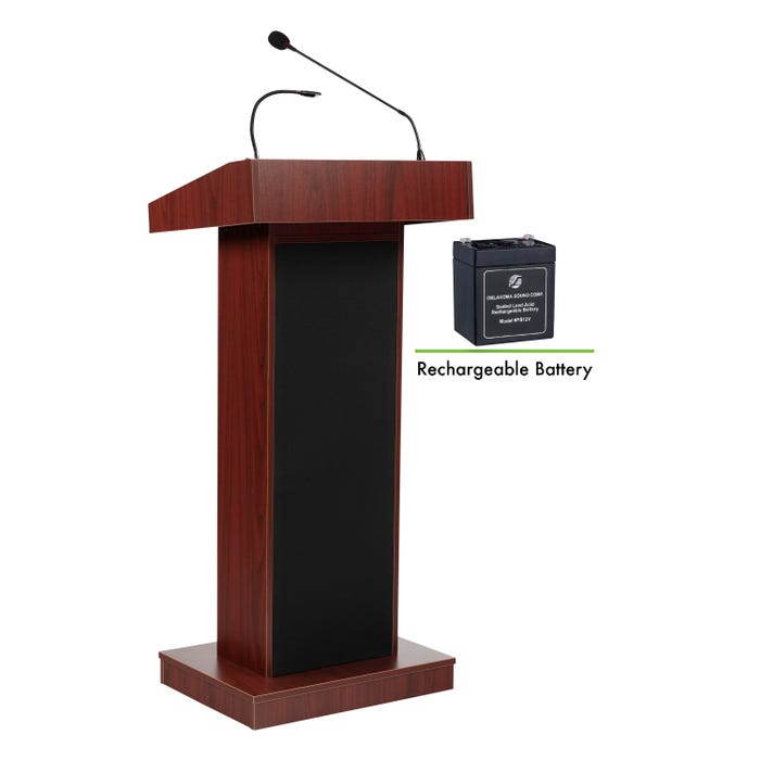 Oklahoma Sound Orator Lectern with Sound and Rechargeable Battery, 22 x 17 x 46 Inches