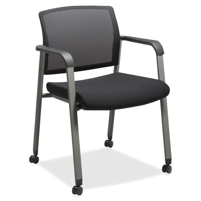Classroom Select Mesh Back Guest Chair with Casters, 22-7/8 x 22-5/8 x 32-1/8 Inches, Black