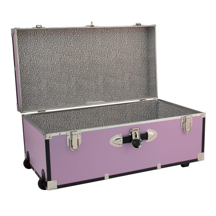 Seward Collegiate Collection Footlocker Trunk with Wheels, 30 Inches, Orchid