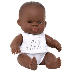 Image for Newborn Baby Doll African Boy, 8-1/4 Inches from School Specialty