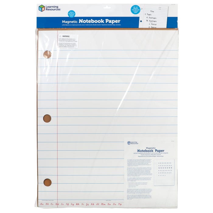 Learning Resources Magnetic Notebook Paper, 22 x 28 Inches