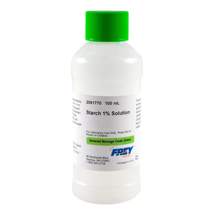 Frey Scientific Starch, 1.0% Solution, Lab Grade, 100mL