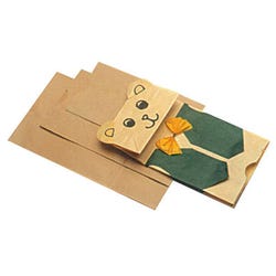 School Smart Flat Bottom Paper Bag, 4-1/2 x 2-1/2 x 8-1/2 Inches, Brown, Pack of 100 085625