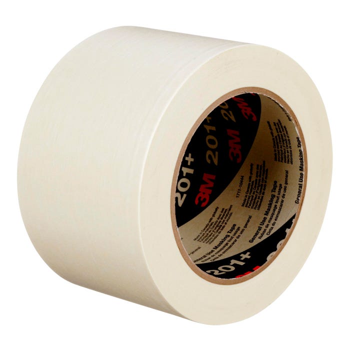 3M 201+ General Use Masking Tape, 3 Inches x 60 Yards, Tan