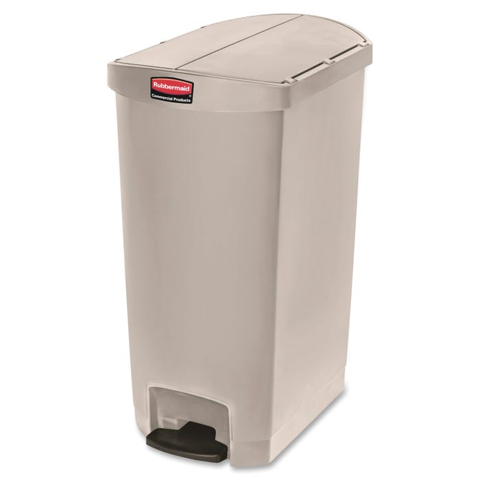 Rubbermaid Commercial Slim Jim End Step Container, 18 Gallon, Beige