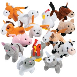 Fun Express Mini Farm Stuffed Animals, Assorted