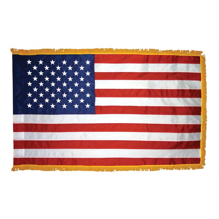 Annin United States Flag, Fringed, Nylon, Indoor, 3 x 5 Feet