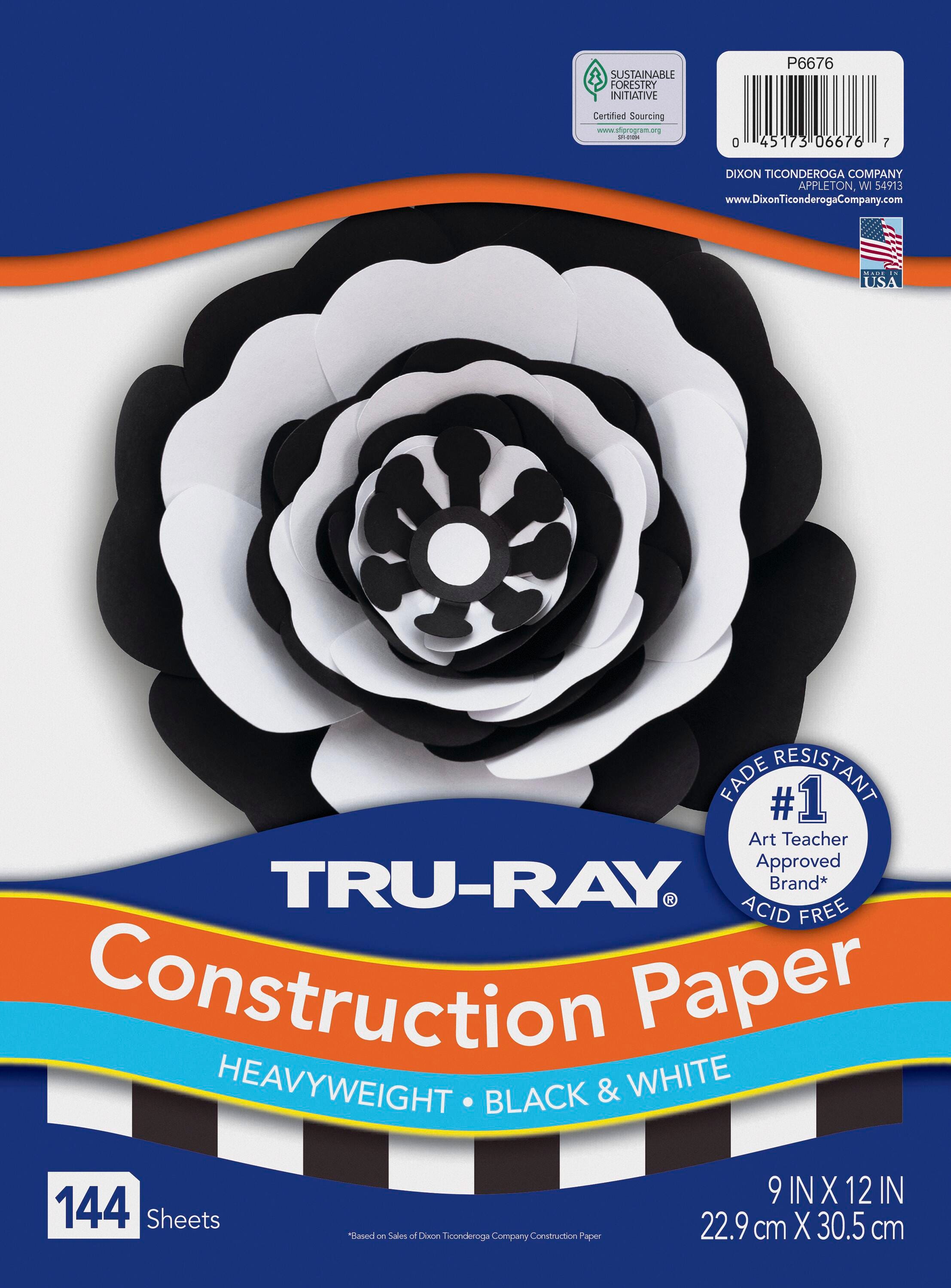 Tru-Ray Premium Construction Paper, Black & White, Item Number 2088698