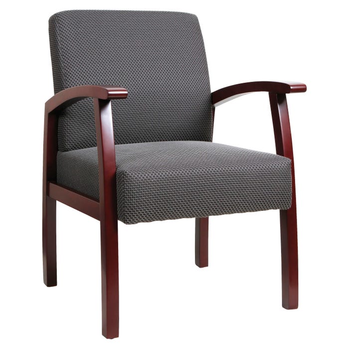 Lorell Deluxe Guest Chair, 24 x 25 x 35-1/2 Inches, Charcoal/Mahogany