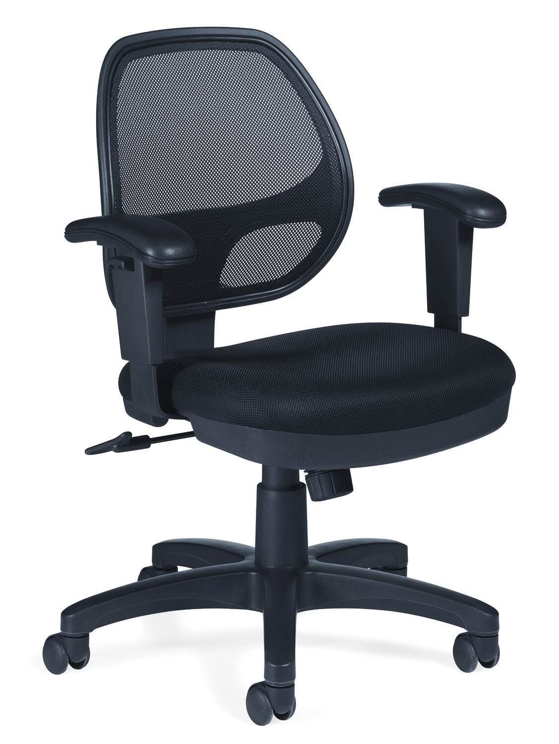 Offices To Go Low Back Managerial Chair with Synchro Tilt, 24-1/2 x 22 x 37 Inches, Black 1367425