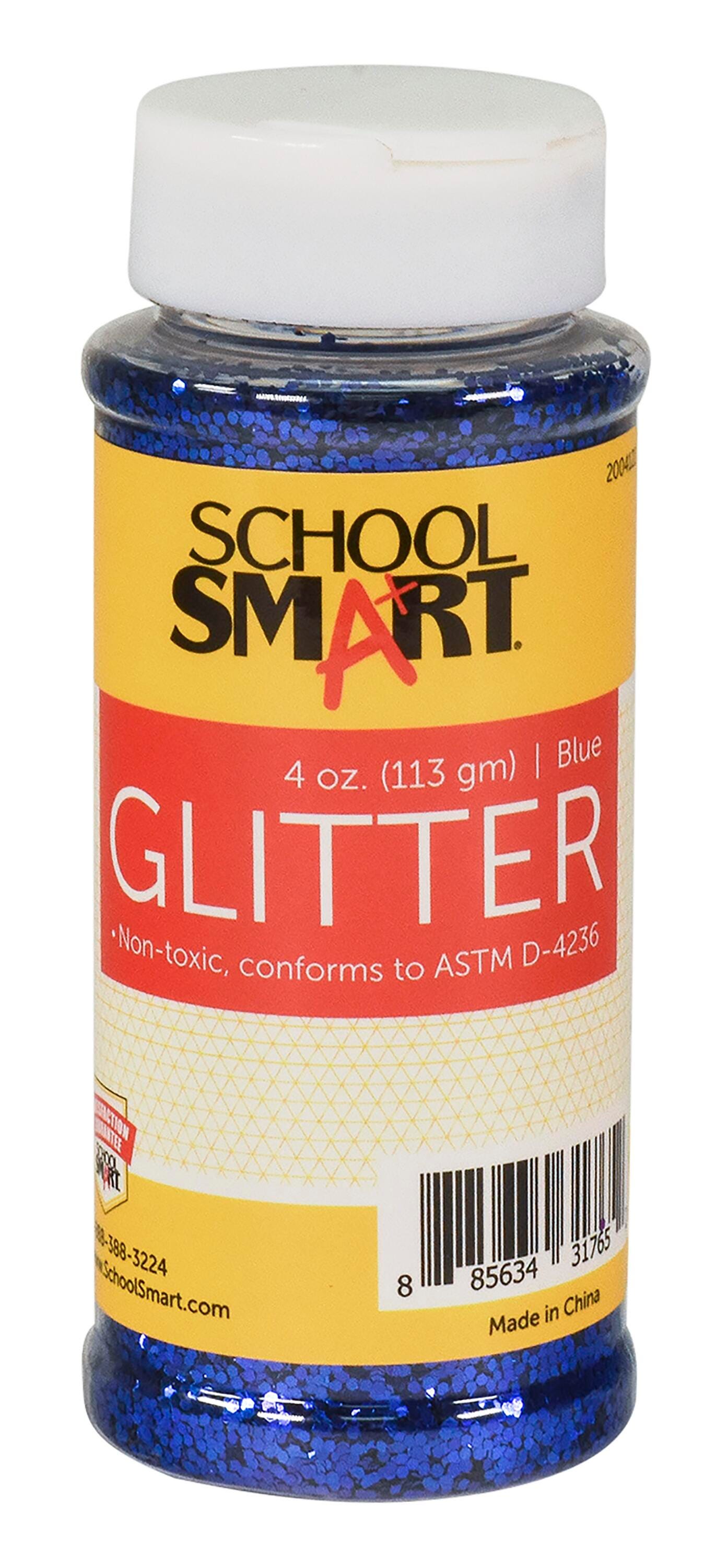 Image for School Smart Craft Glitter, 4 Ounce Jar, Blue from School Specialty