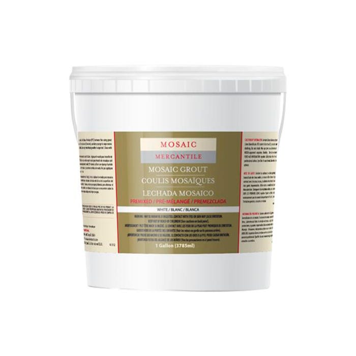 Mosaic Mercantile Pre-Mixed Grout, 1 Gallon Bucket, White